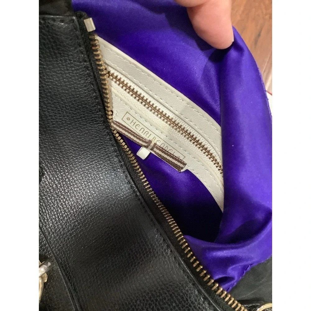 Henri Bendel Small Jetsetter Backpack Black Canvas Gold Hardware